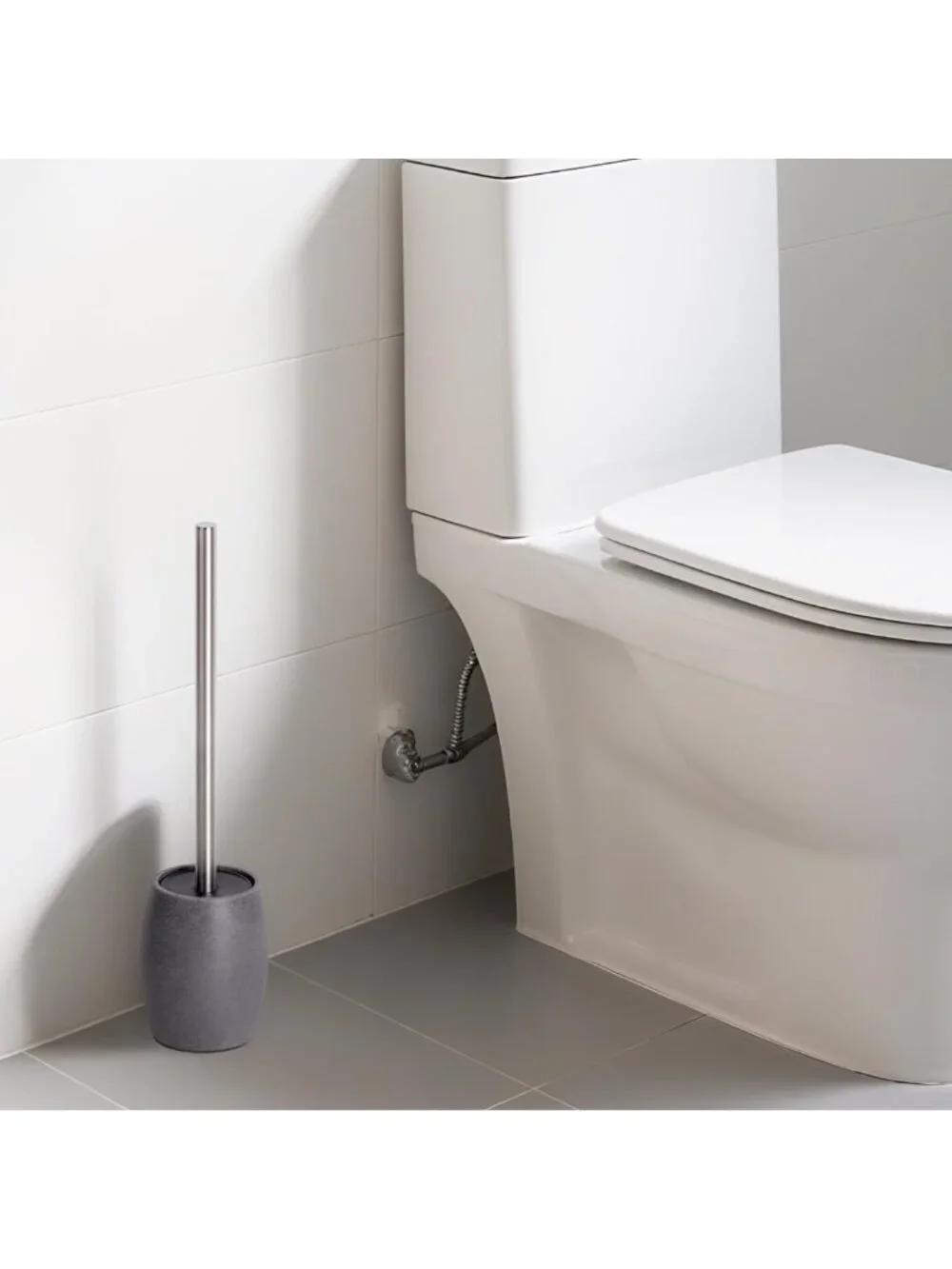 Stainless Steel Toilet Bowl Brush & Holder - 360° Deep Cleaning Scrubber Set